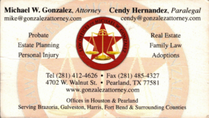 Business card for Mike Gonzalez